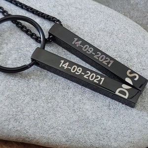 personalized couple necklace keychain couple keychain set relationship necklace personalized bars lovers keychain anniversary date his hers