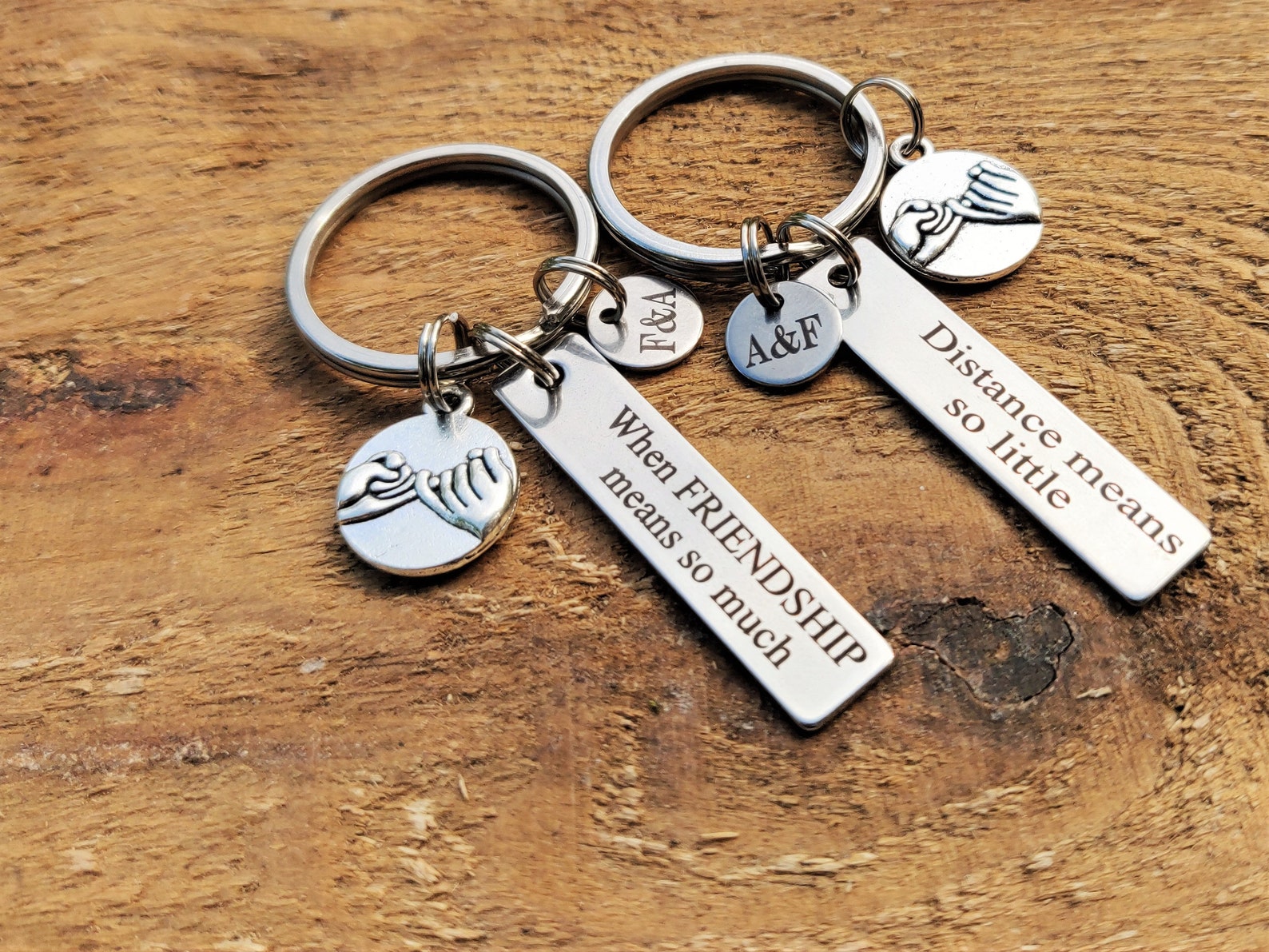 Long distance friendship keychain best friend gifts Etsy