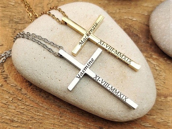 Couples cross on sale necklace set