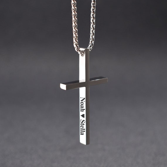 Personalized Boyfriend Anniversary Gift Year Cross Necklace