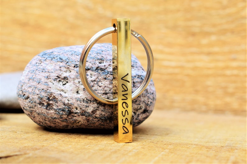 Bar Keychain Personalized Engraved Men Black Keychain 3D Bar | Etsy