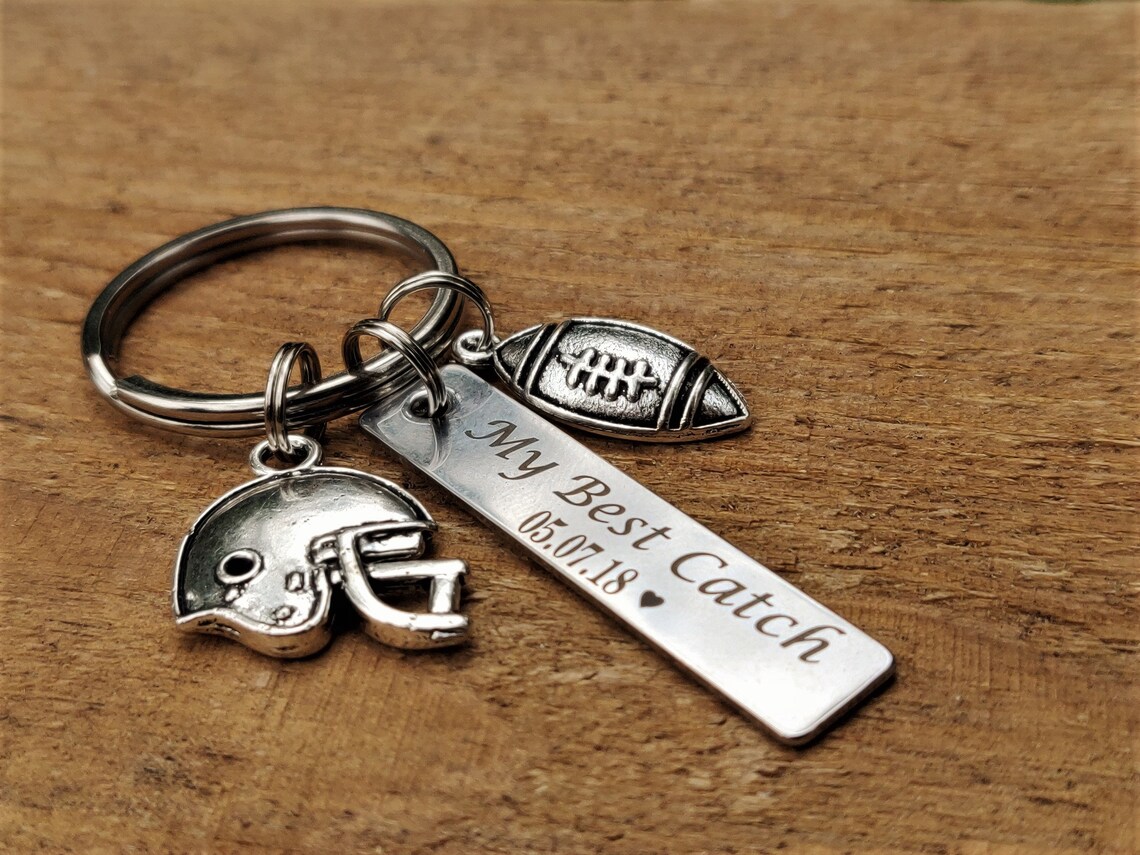 Best Catch Keychains Rugby Keychain Personalized Keychain Etsy