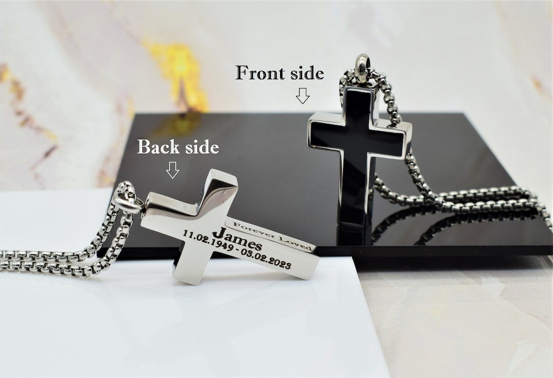Cremation Ash Urn Necklace - Men's Urn Vile Pendant - Custom Engraved...