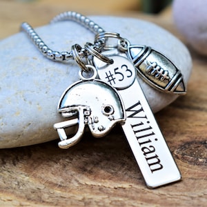 football fan gift player number football necklace pendant personalized sport necklace football dad gifts sports necklace footballer gift men