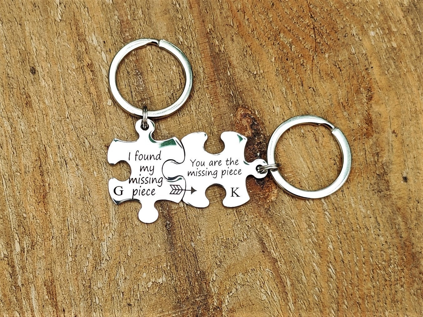 Personalized Puzzle Keychain Custom Steel Anniversary Gifts Etsy