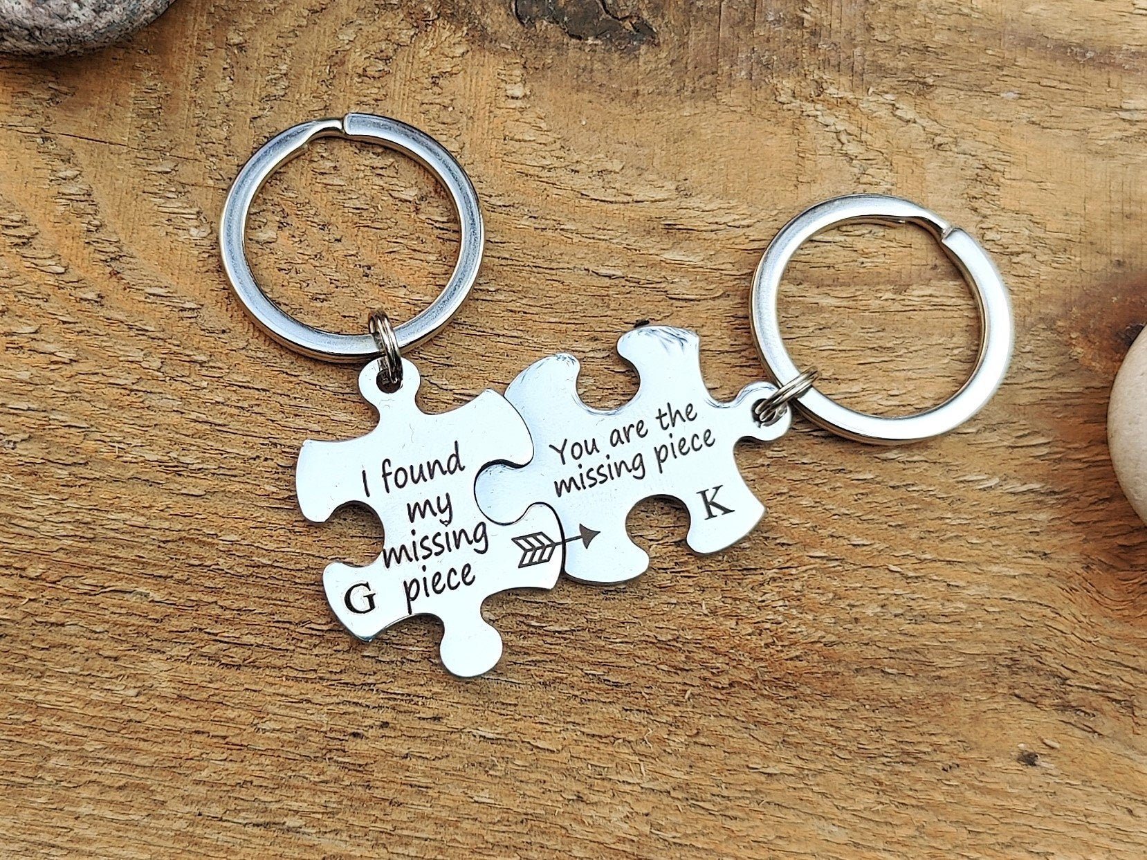 Personalized puzzle keychain custom steel anniversary gifts Etsy