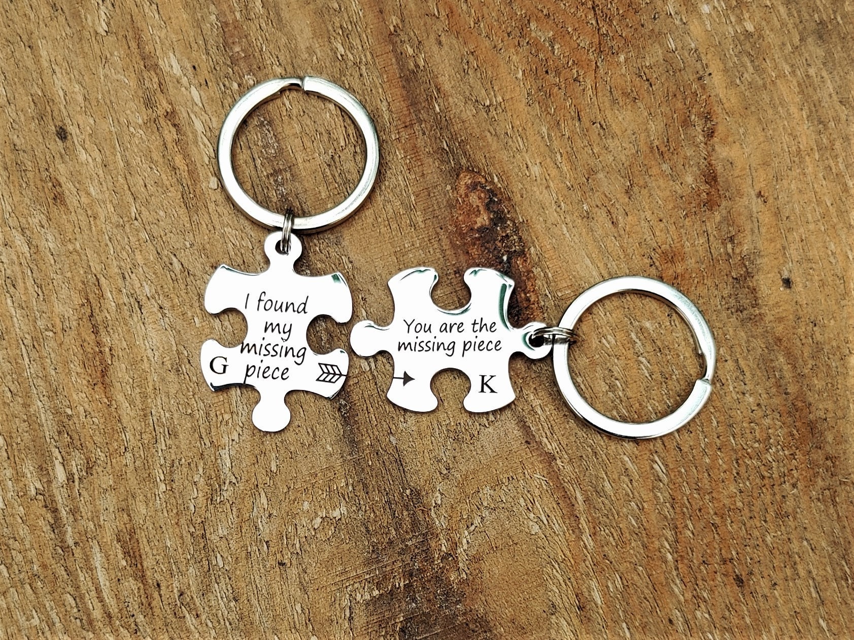 Personalized puzzle keychain custom steel anniversary gifts Etsy
