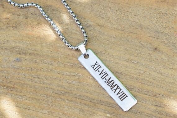 mens roman numeral necklace