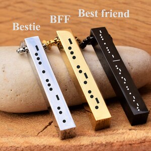 Morse-Code Halskette Beste Freund Bestie BFF geheime Nachricht Halskette benutzerdefinierte Morse-Code Fernfreundschaft Geschenk Soul Sister Halsketten