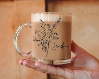 Floral Mug Personalized Gifts For Her Wildflower Mug Flower Mug Customizable Mug Personalise Gift Botanicals
