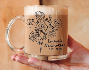 Wildflower Godmother Mug - Customizable Godmother Gift - Flower Godmother Proposal Gift Baptism Gift