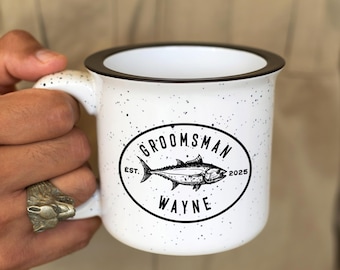 Fishing Groomsman Proposal Gift, Best Man Officiant Mug, Bachelor Party Camping Mugs, Customized Fishing Gift