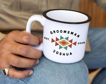 Unique Groomsmen Proposal Gift, Western Bachelor Party Camp Mugs, Customized Best Man Bridesman Gift