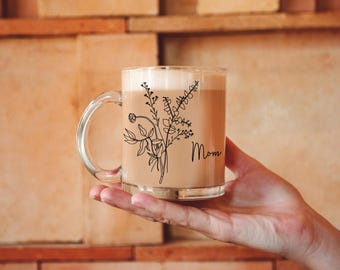 Personalized Gift for Mom Mug, Mom Gift Customizable Floral Mug, New Mom Gift