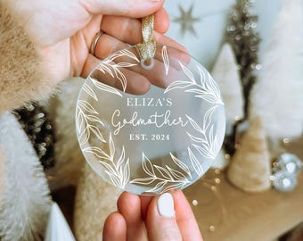 Godmother Ornament, God Mother Gift, Personalized Christmas Ornament, Godmother Proposal, God Parents Ornament