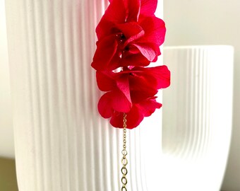 bracelet fleurs stabilisées--MARYLOU rouge