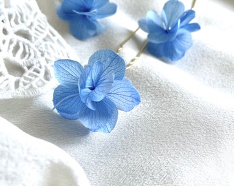 Preserved flower bun stick — AGATHE sky blue