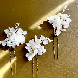 Preserved flower bun stick — LILY-ROSE white