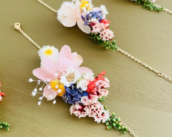 NOUVEAUTÉ bracelet fleurs stabilisées--MARYLOU  multicolore