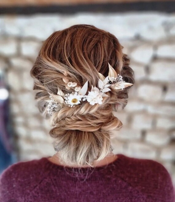 Pique à chignon fleurs stabilisées ADELE 3 styles à - Etsy 日本