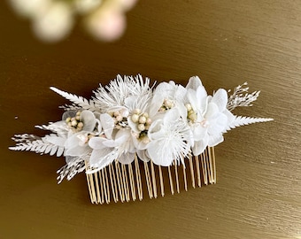 comb preserved flowers — CHIHIRO white