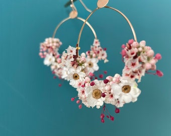 Collection "PETIT MIGNON" boucles d'oreilles fleurs stabilisées-- LOLITA