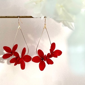 boucles d'oreilles fleurs stabilisées JULIETTE rouge image 5