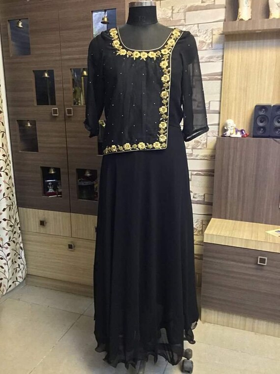 gown with half jacket