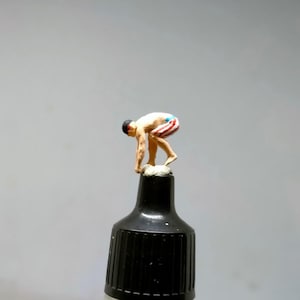 Miniature Action Figure Man Swimming Block Start Scale HO 1:87 NO PREISER