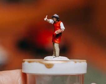 Miniature Action Figures Man Painter Diorama HO Scale 1:87 Decoration 1/87