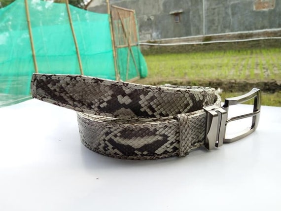 Genuine Python Buckle Elegant White handmade Genuine Python Snake Skin