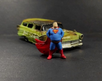 Miniature Diorama Diecast Super Man Pension Mini Action Figure Scale 1/64