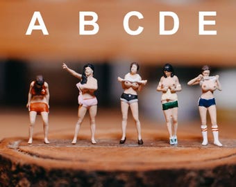 Miniature Action Figure Women Sexy Diorama Scale 1:87 No Preiser Decoration Mini Resin