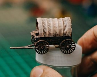 Miniature Diorama Figure Cow boy Cart HO Scale 1/87 NO Preiser