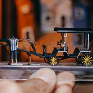 ミニチュアアクションフィギュア 馬車 ジオラマディスプレイ用 スケール 1/87 装飾
