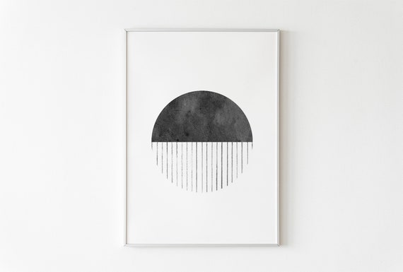 Gallery wall set of 6 Black white Printable wall art Abstract Print Downloadable Minimalist print Monochrome line art print Mid-century art