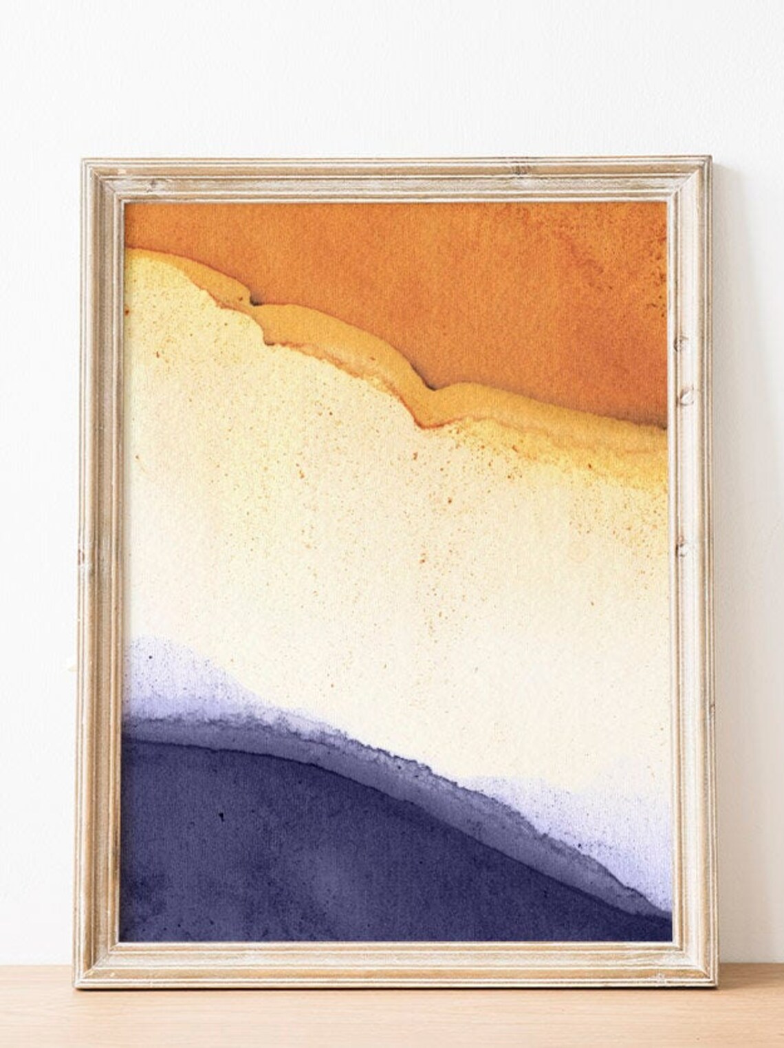 Navy Orange Printable wall art Abstract Print Downloadable Set Etsy