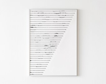 Line drawing print Downloadable Black white Printable wall art Minimalist Line art