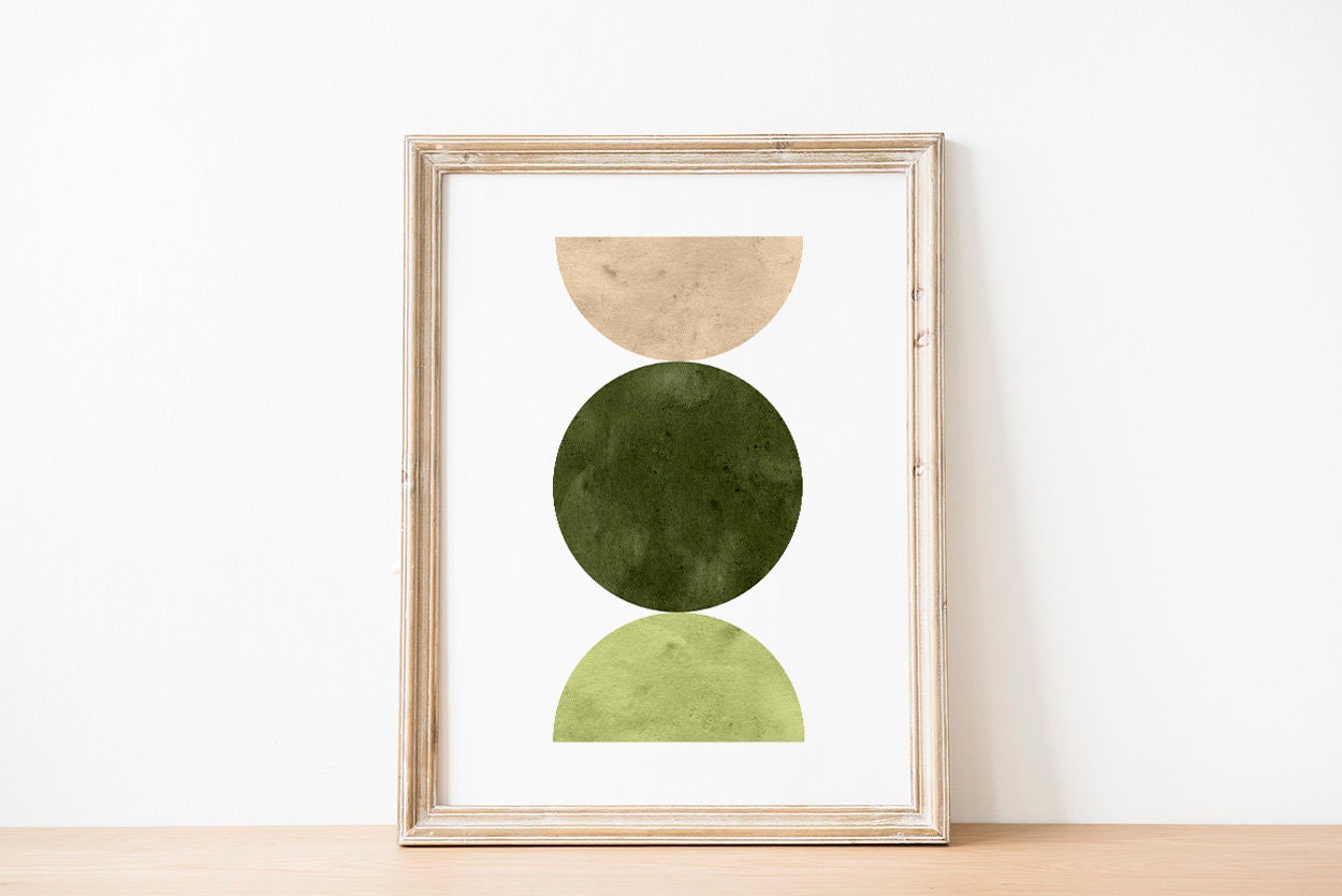 Gallery wall Set of 3 Olive green print Downloadable Mid Etsy