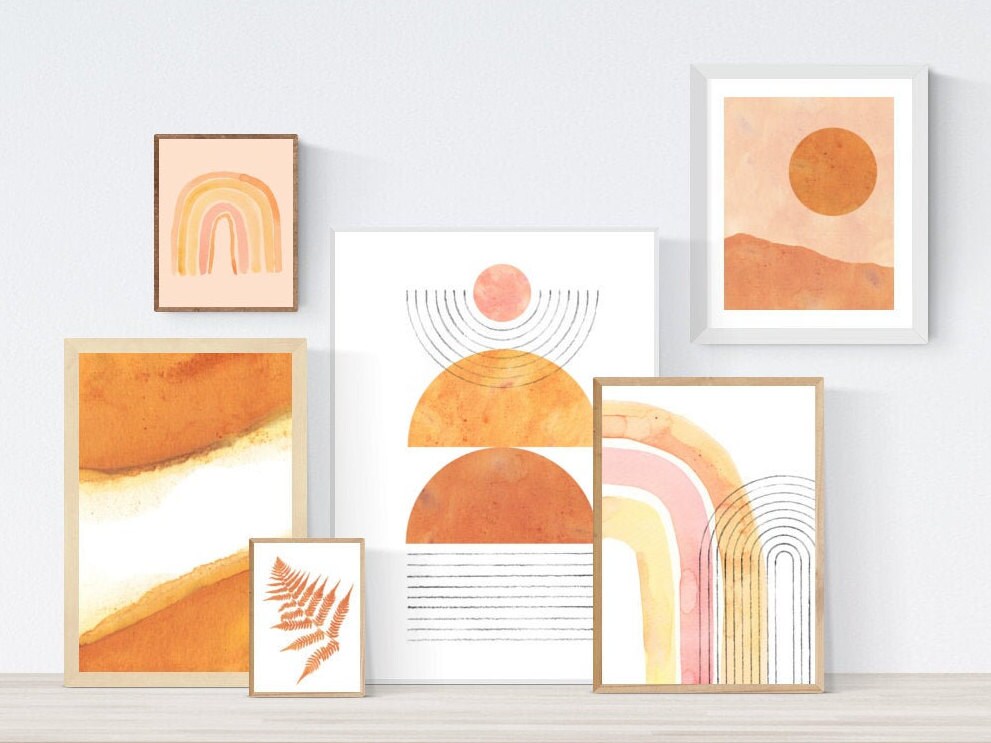 Gallery wall set of 6 Print Downloadable Abstract Printable wall art