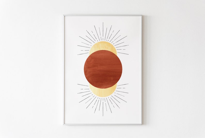 Abstract sun Printable wall art Terracotta Print Digital Etsy