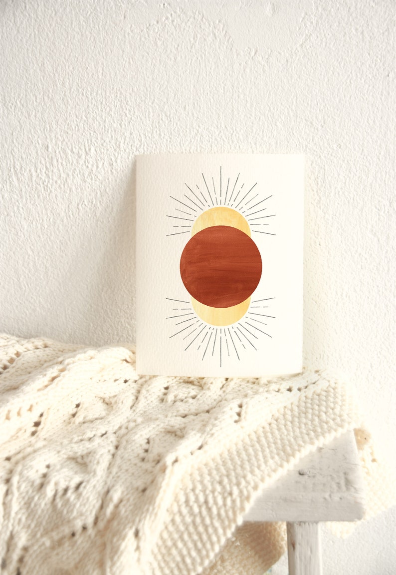 Abstract sun Printable wall art Terracotta Print Digital Etsy