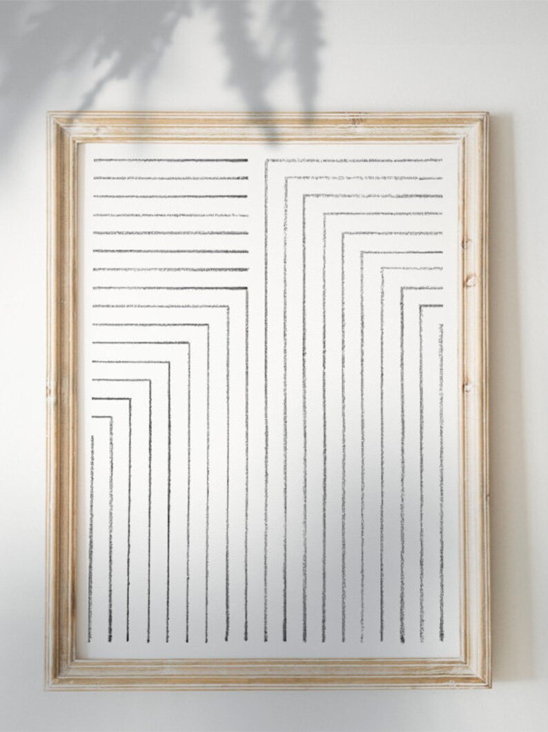 Abstract Line Art Printable Wall Art Geometric Print Etsy