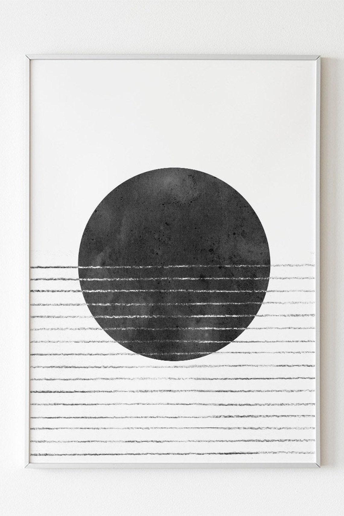 Black white print Abstract wall art Mid century modern art Etsy