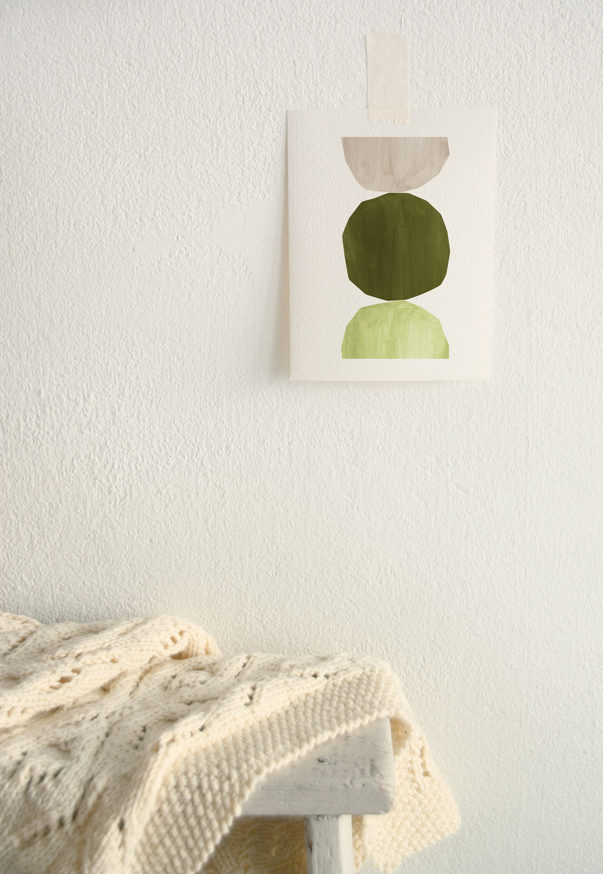 Olive Green Print Downloadable Mid Century Modern Art Etsy