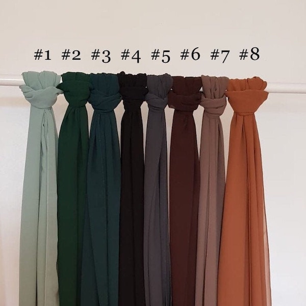 Fabuleux foulards 100 % mousseline disponibles en différentes couleurs