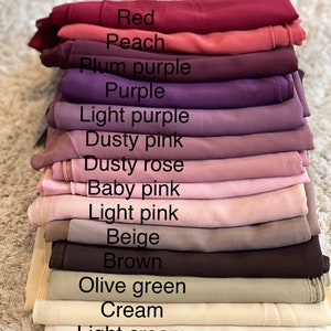 Top Quality 100% Chiffon plain scarf/ hijab Available in a variety colours