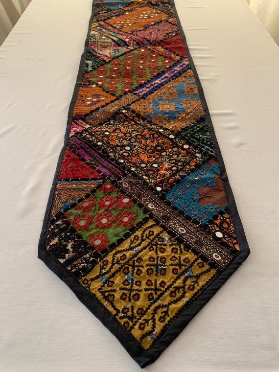 Sindhi Hand Made Patchwork Table Runner. Decorative Colourful - Etsy