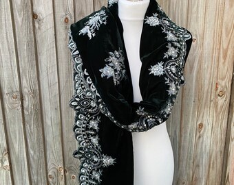 silver wedding scarf
