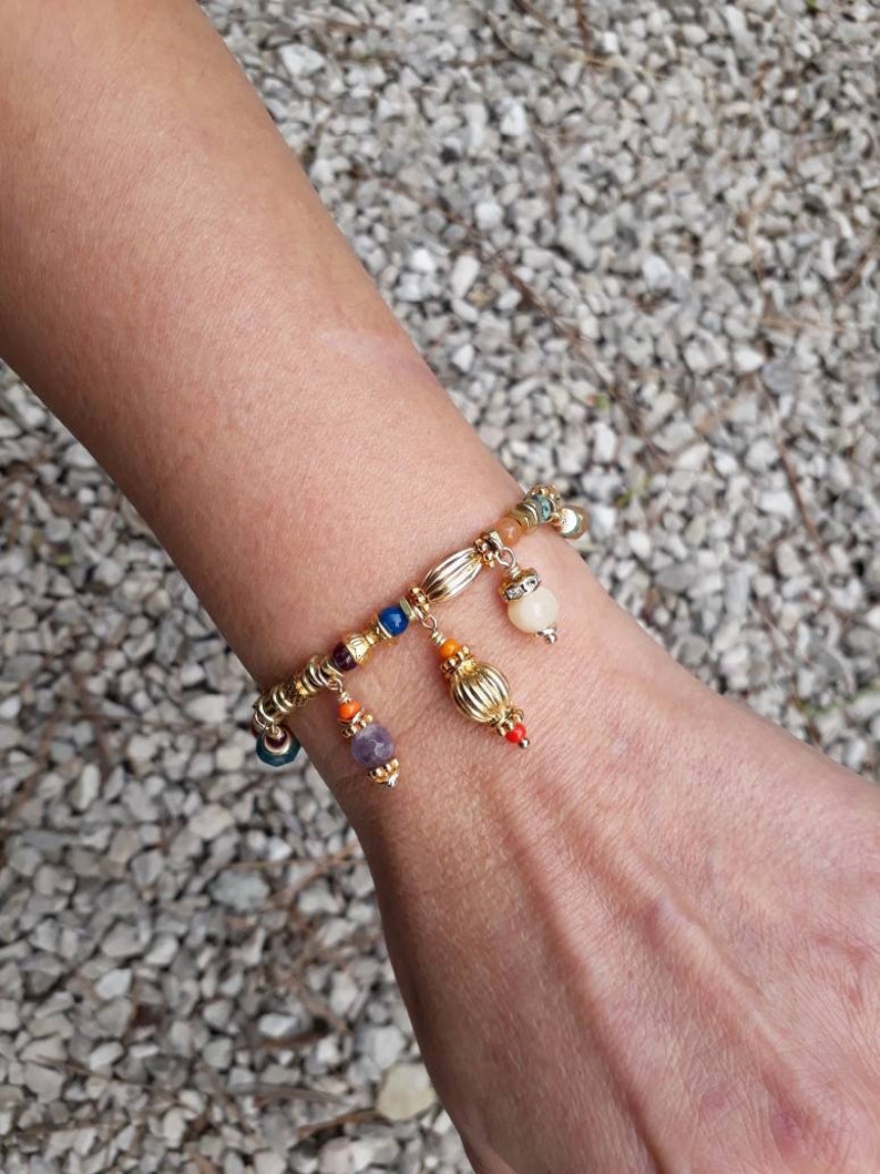 gifts woman gift labradorite and semi-precious stones Boho woman bracelet